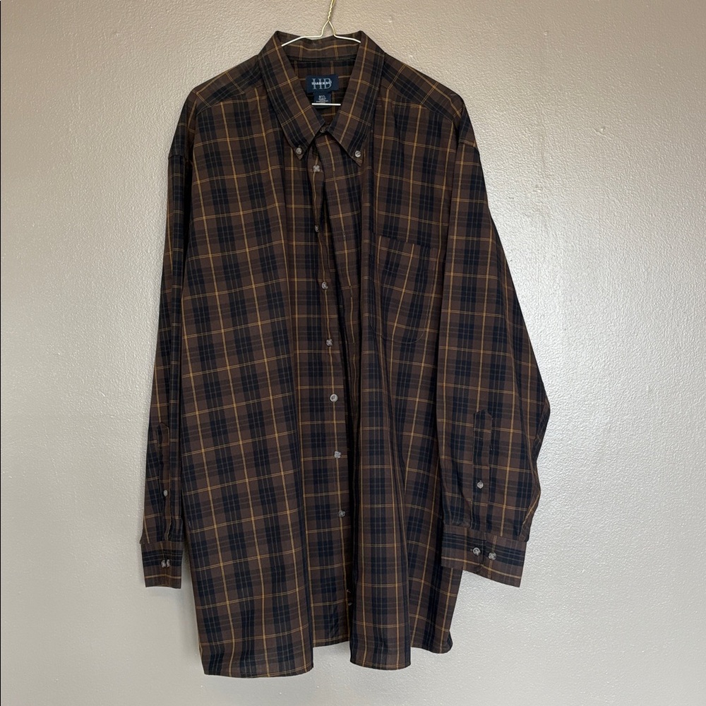 Harbor Bay Brown and Black Plaid Shirt